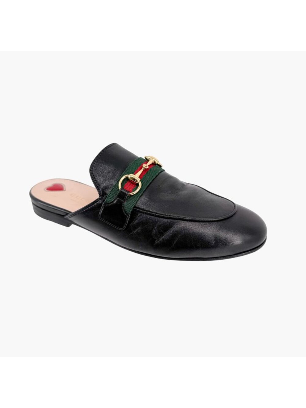 Gucci Princetown Web Stripe Horsebit Loafer Mule Size 36 US 6 Black Leather Flat - Picture 9 of 14